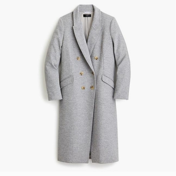 J Crew Double Breasted Topcoat Italian Wool Cashmere Size 10 Petite - Picture 3 of 12